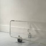 Transparent plexiglass coffee table by Roche Bobois, 1970s design.