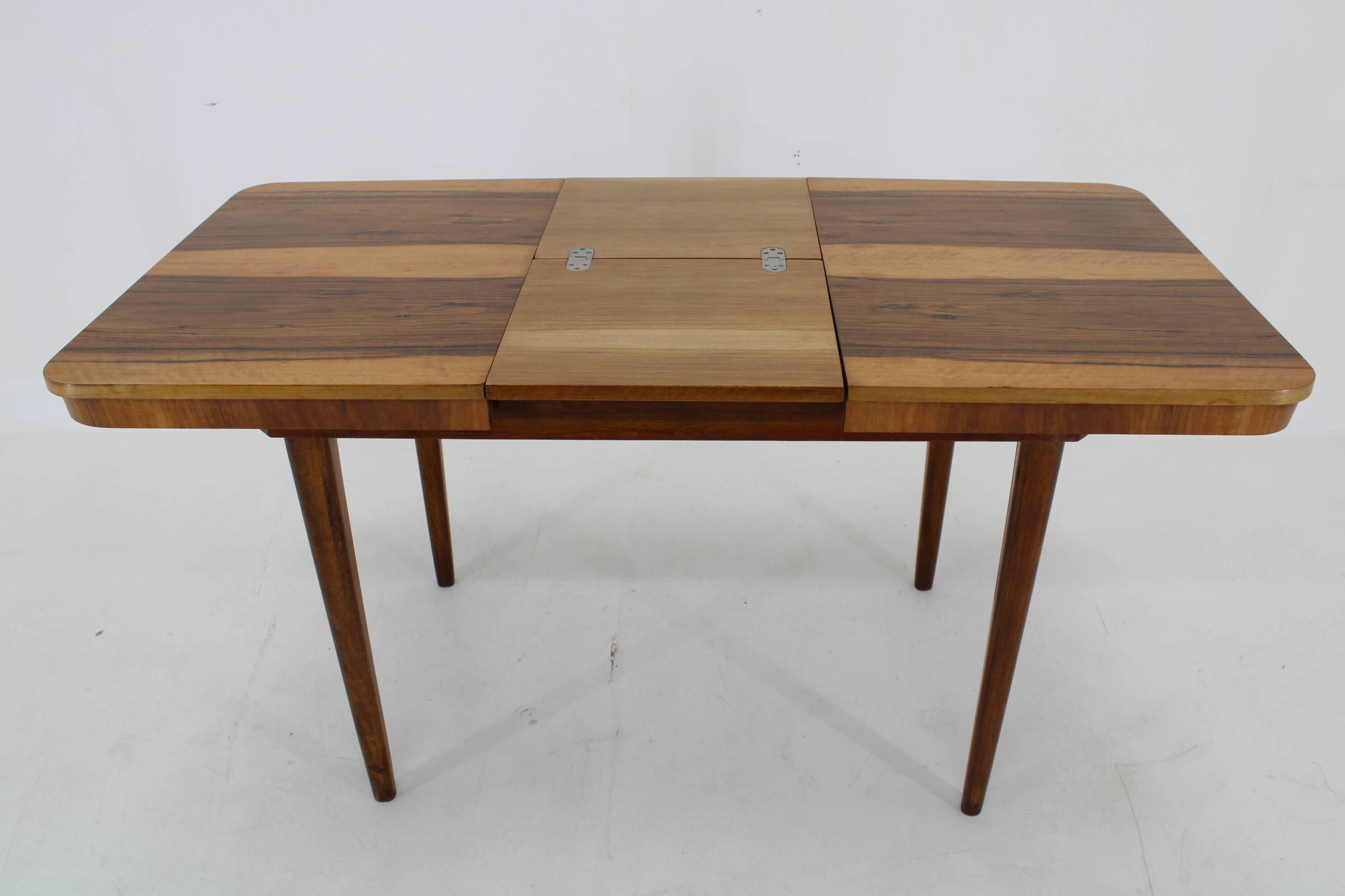 1940s Extendable Dining Table in Walnut, Czechoslovakia