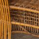Striking 20thc italian standing bamboo dry bar & stools c.1960
