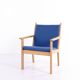 Hans J. Wegner – Lounge chair GE 284 – Getama – Oak & blue wool