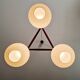 Scandinavian chandelier in teak and white opaline, 1960s