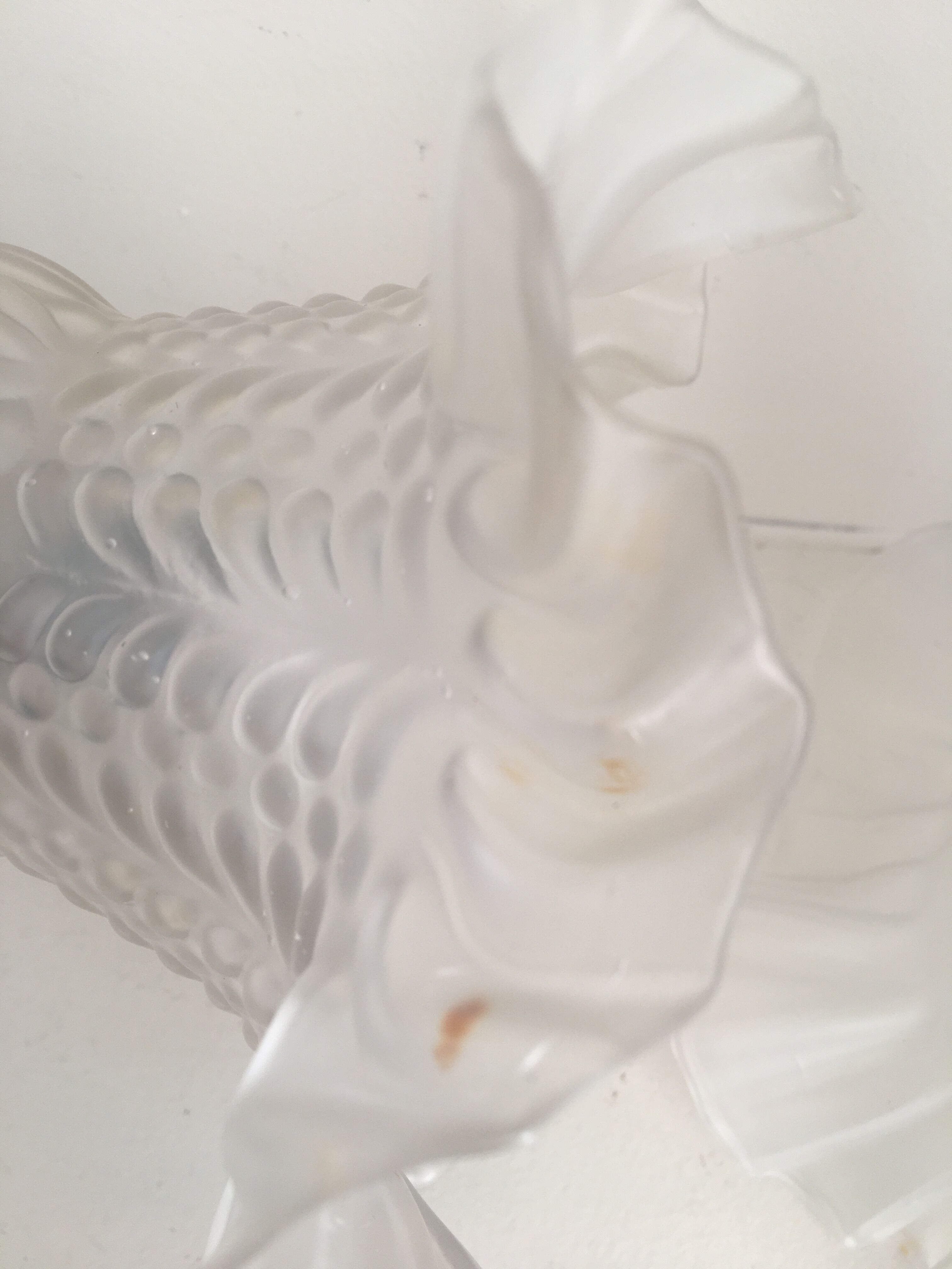 Glass wall light and brass swan collar, 1900