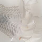 Glass wall light and brass swan collar, 1900