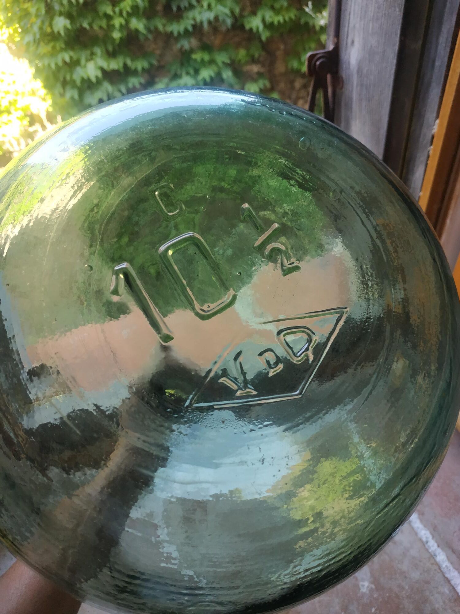 Demijohn vintage green 10,5l h38cm