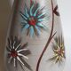 German ceramic vase West-Germany with three flowers n°1218