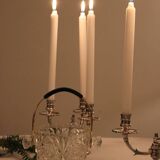Pair of triangular 3-light candlesticks
