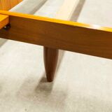 Scandinavian teak bed 1960 140x190 with table and light