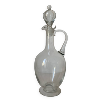 Large blown glass wine carafe