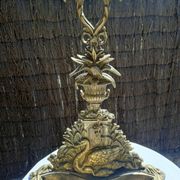Bronze and brass umbrella stand decorated with a swan.