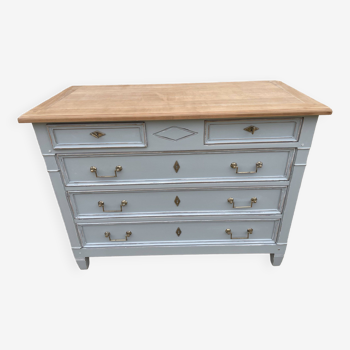 Louis XVI style chest of drawers in Versailles gray patinated cherry