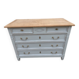 Louis XVI style chest of drawers in Versailles gray patinated cherry