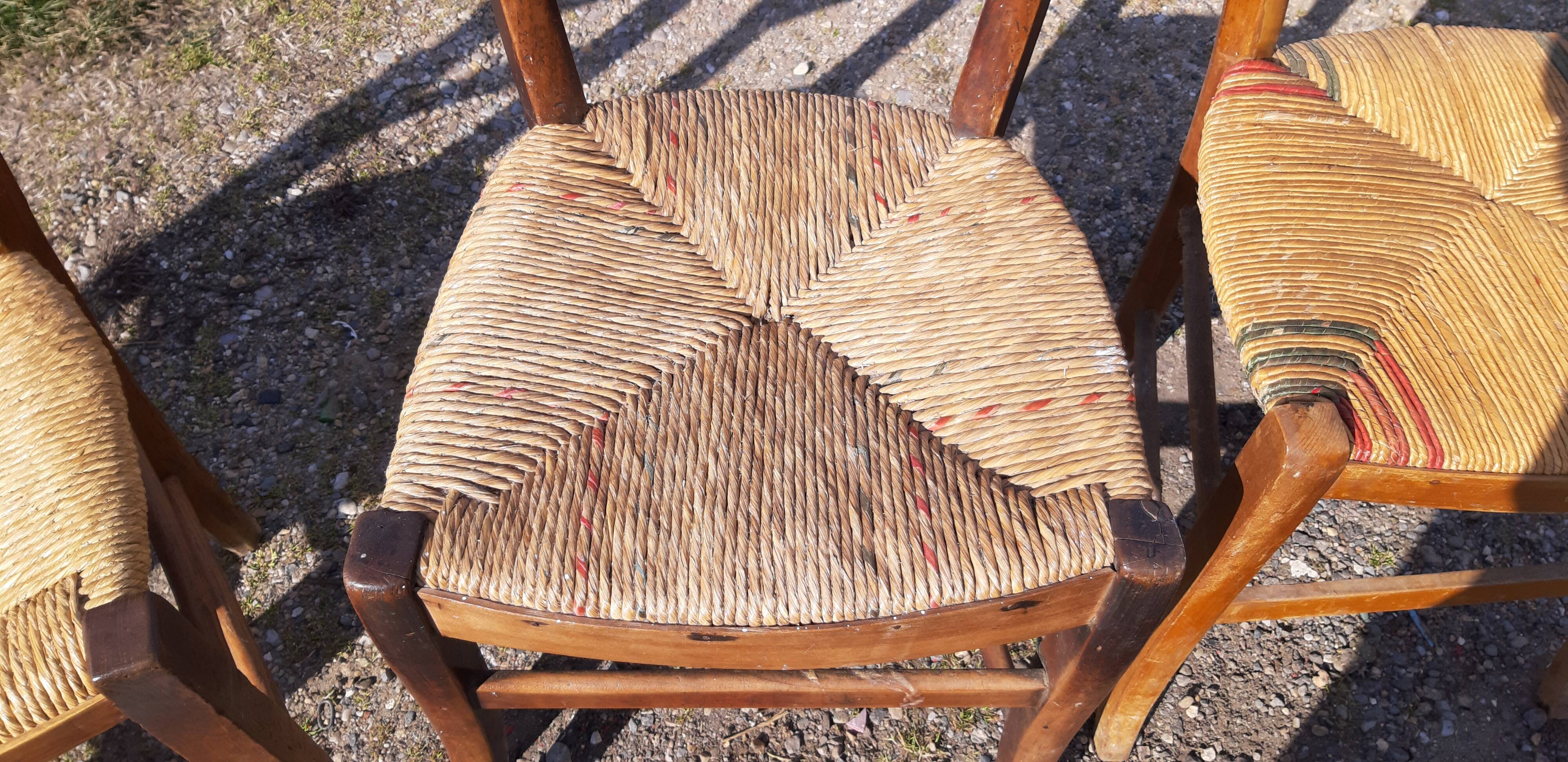 6 antique and mismatched mulched chairs