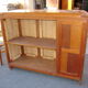 Mahogany and straw bar, made in Mexico around 1950