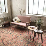 Wicker and metal coffee table