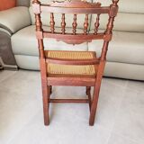 4 vintage chairs in turned wood and cannage from the 1910s