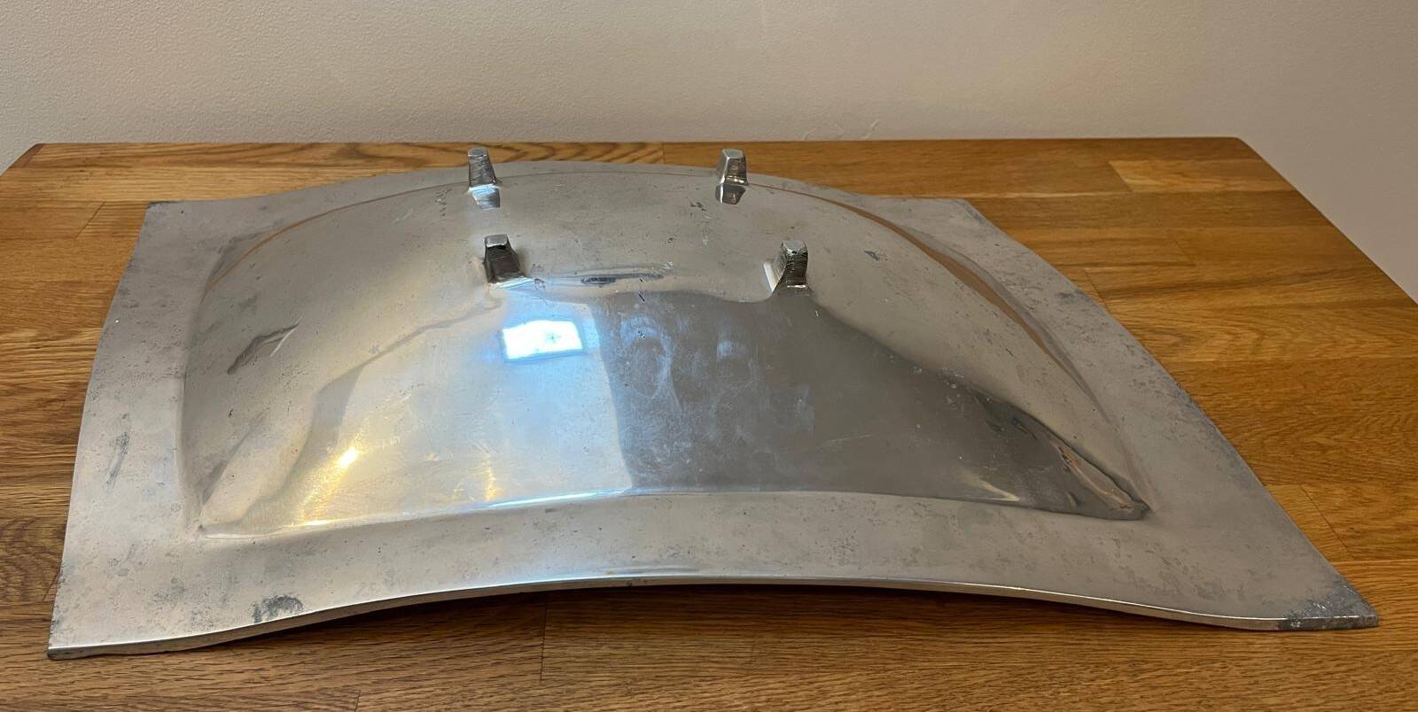 Vintage polished aluminium plate