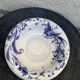 Hollow dish in enameled ceramic bird pattern hand painted Portugal numbered