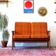 Teak and wool sofa, Denmark 60s/70s, vintage, mid-c modern