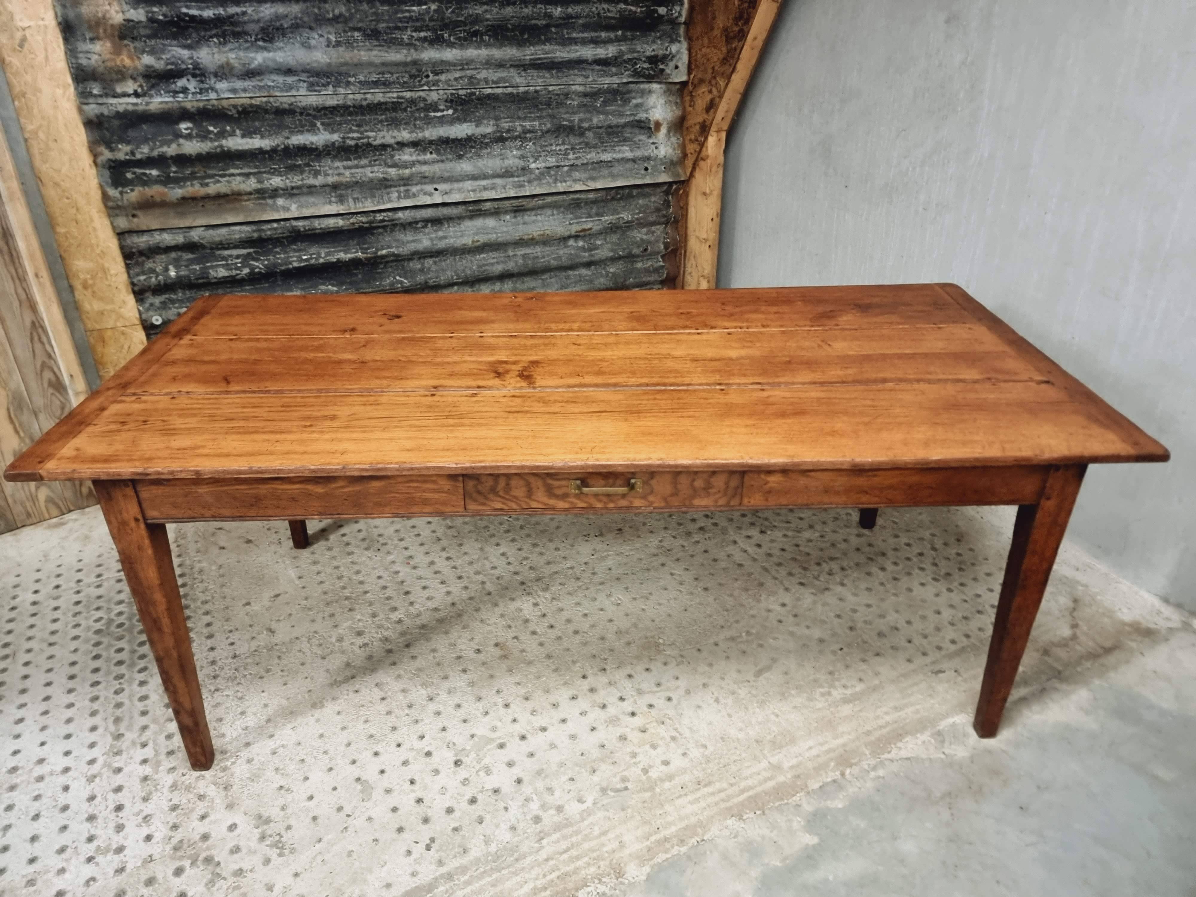 Antique dining table, rural oak table 90 x 200 cm
