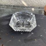 Set of two elegant vintage transparent glass and crystal ashtrays