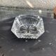 Set of two elegant vintage transparent glass and crystal ashtrays