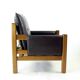 Lot de 2 chaises longues en cuir marron et noyer par Ton, Tchécoslovaquie