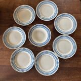 Set of 7 dinner plates and one soup plate Digoin Sarreguemines