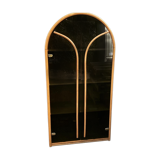 Curved bamboo and blond rattan library