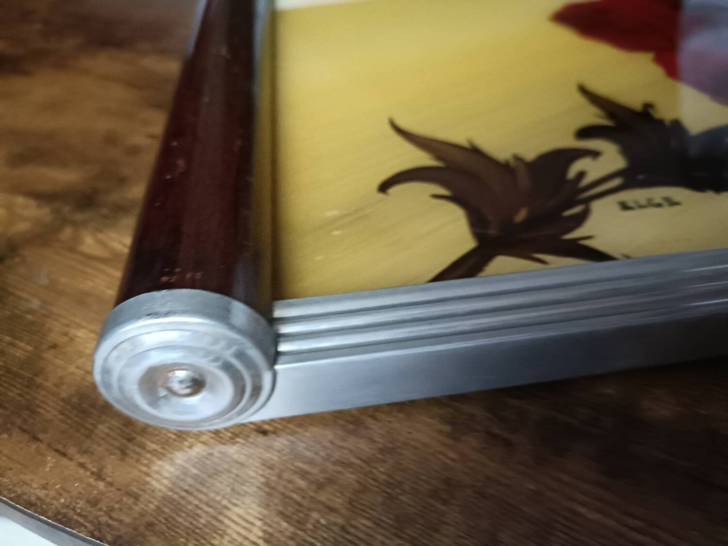 Floral tray signed Elge