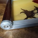 Floral tray signed Elge