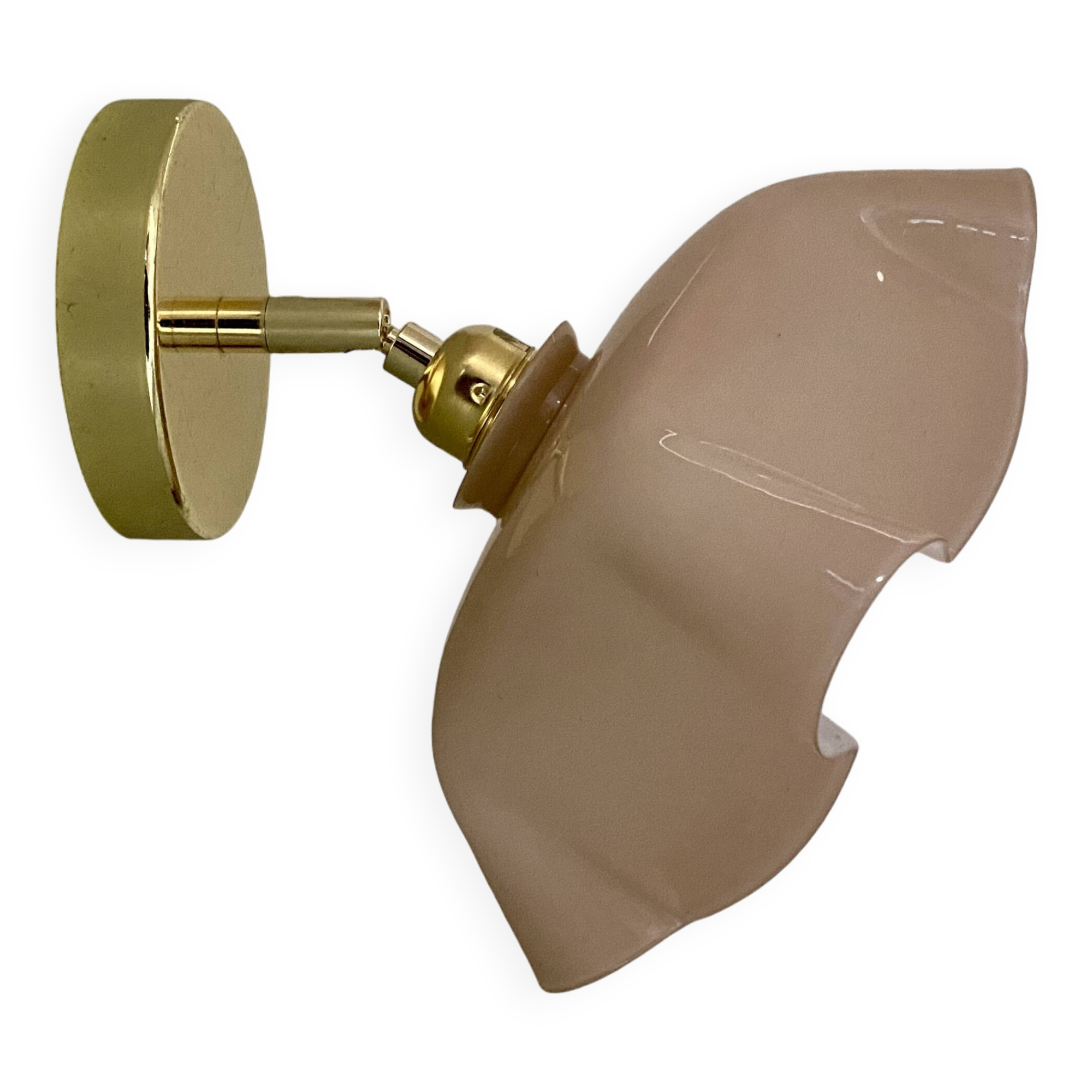 Vintage pink opaline lampshade wall lamp