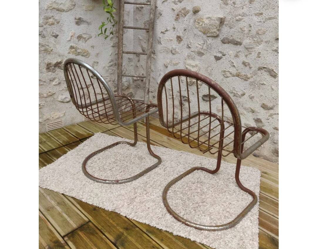 Two Rinaldi style chrome chairs