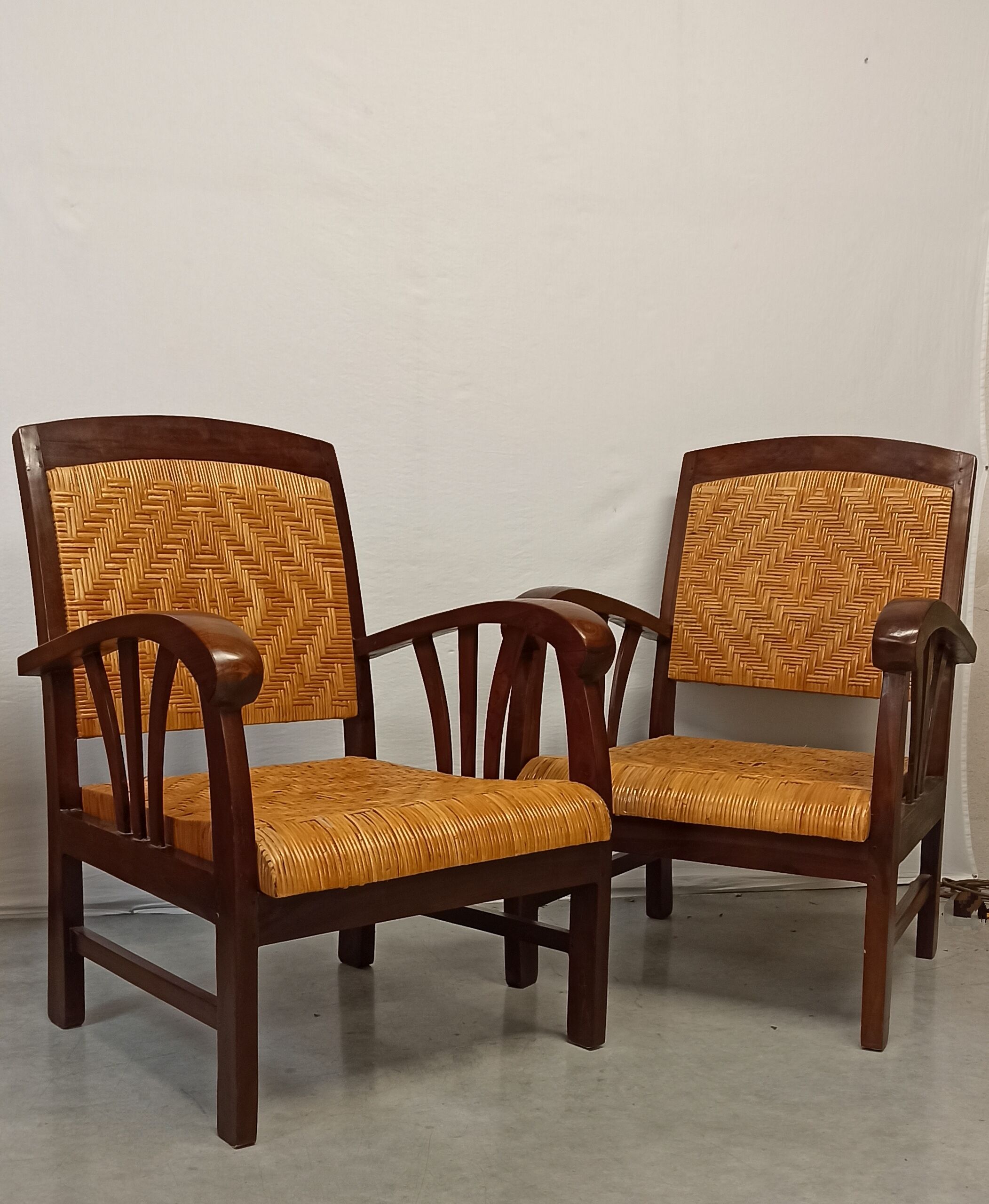 Pair of colonial style armchairs
