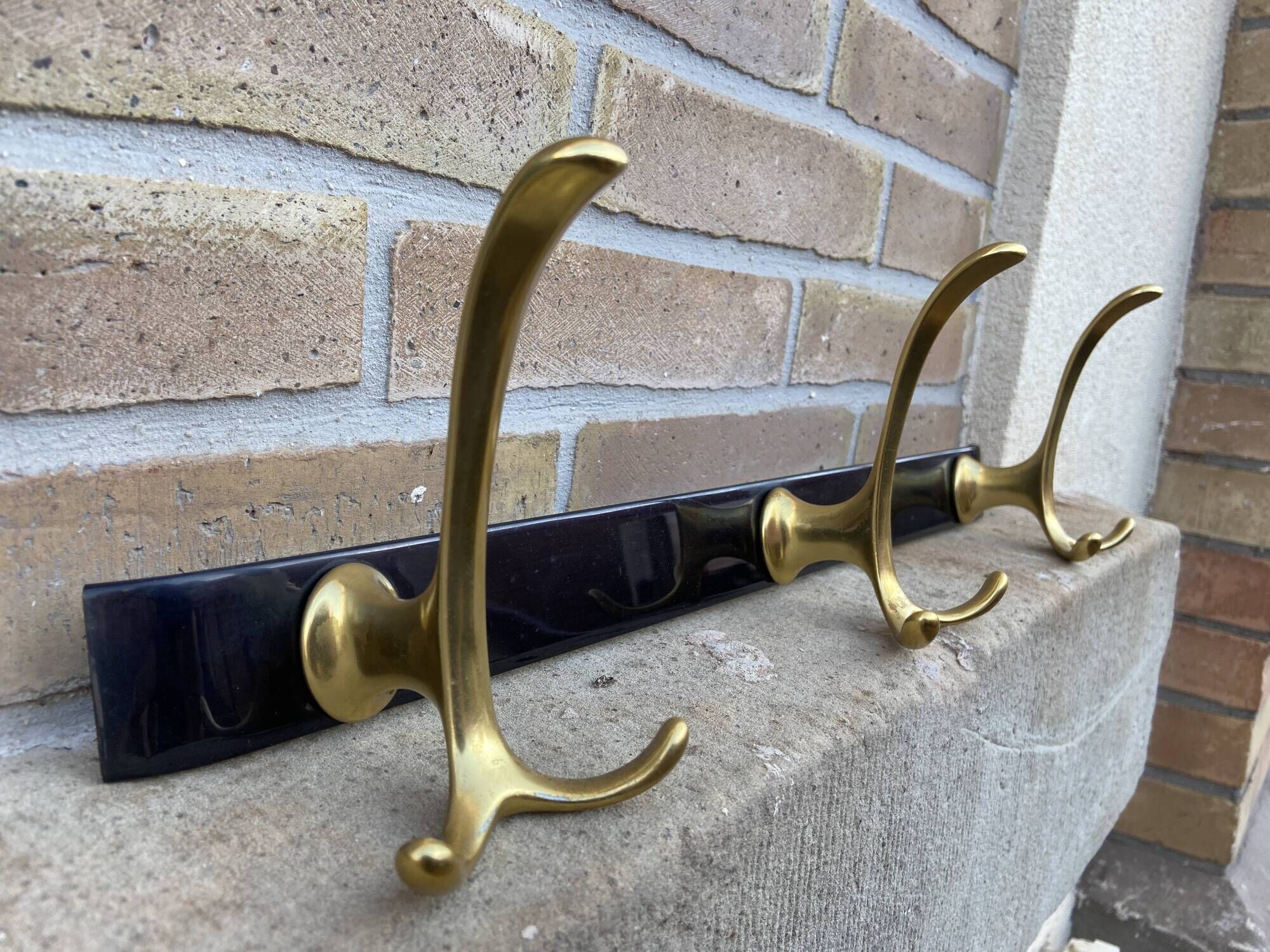 Vintage wall coat rack mid-century hooks 1960s