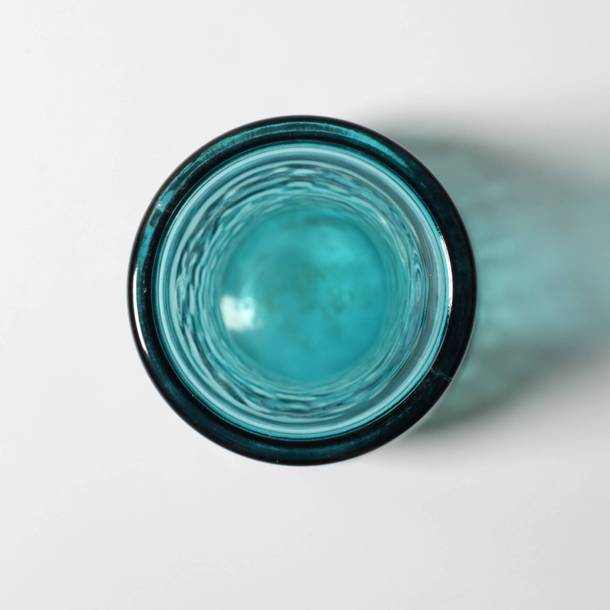 Turquoise Stylish Glass Flower Vase / Bibi / Italy / 1980s