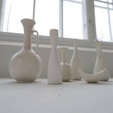Group of 6 white and grey Midcentury Modern vessels Rörstrand Sweden 1950