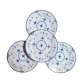 Assiettes plates anciennes 4 modèle "Royal Copenhague" de la manufacture Villeroy et Boch
