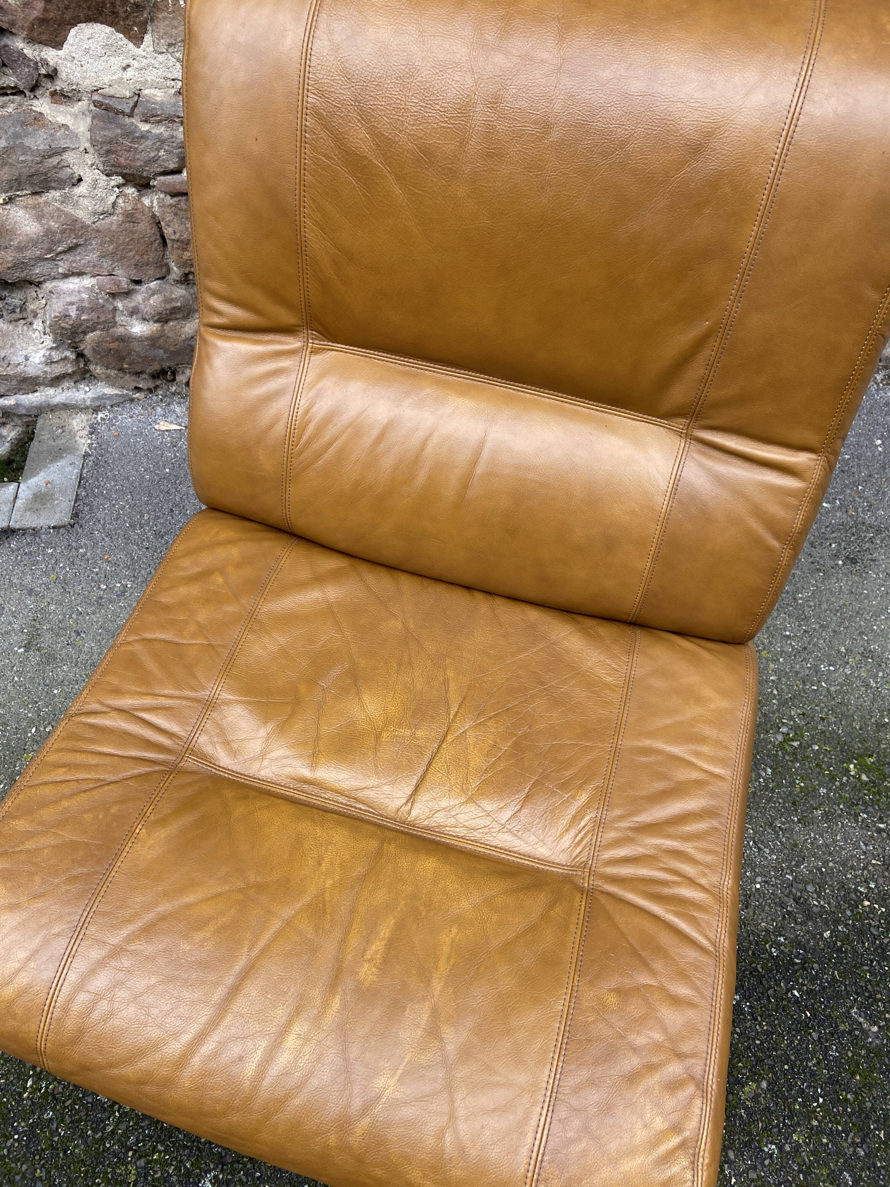 Vintage 1970s beka club leather lounge chair