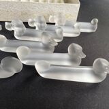 12 zoomorphic knife holders in satin crystal Vannes le Châtel XXth