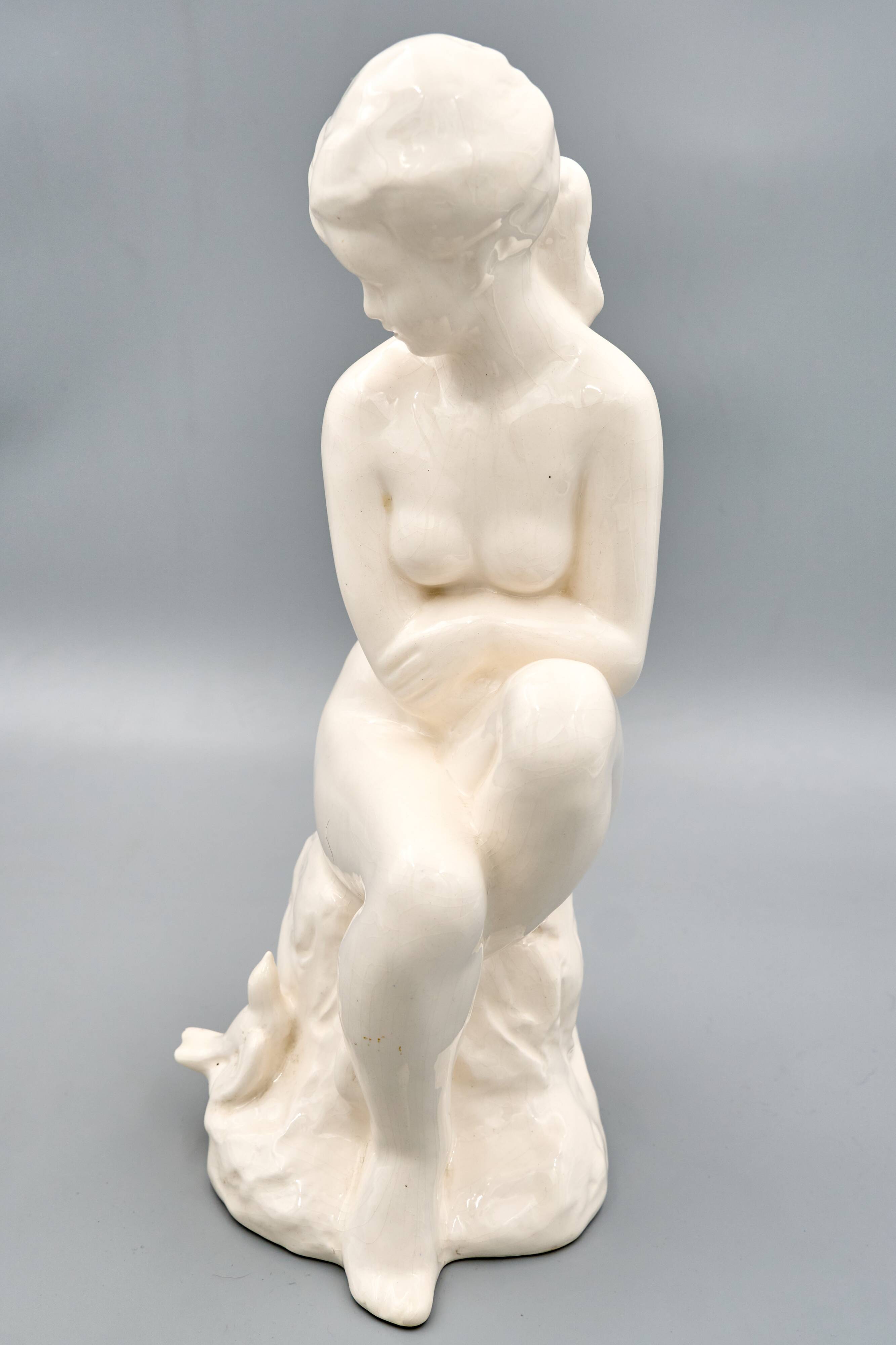 Ceramic Woman Figure, Jihokera Bechyně, 1986, Czechoslovakia