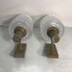Pair appliques bronze with vintage moulded glass reflectors