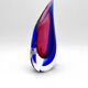 Vase Luigi Onesto Oball Sommerso Flame Blue Magenta 25cm 1.78kg Label