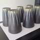 Six Orange and Black Ceramic Vases Vallauris André Baud