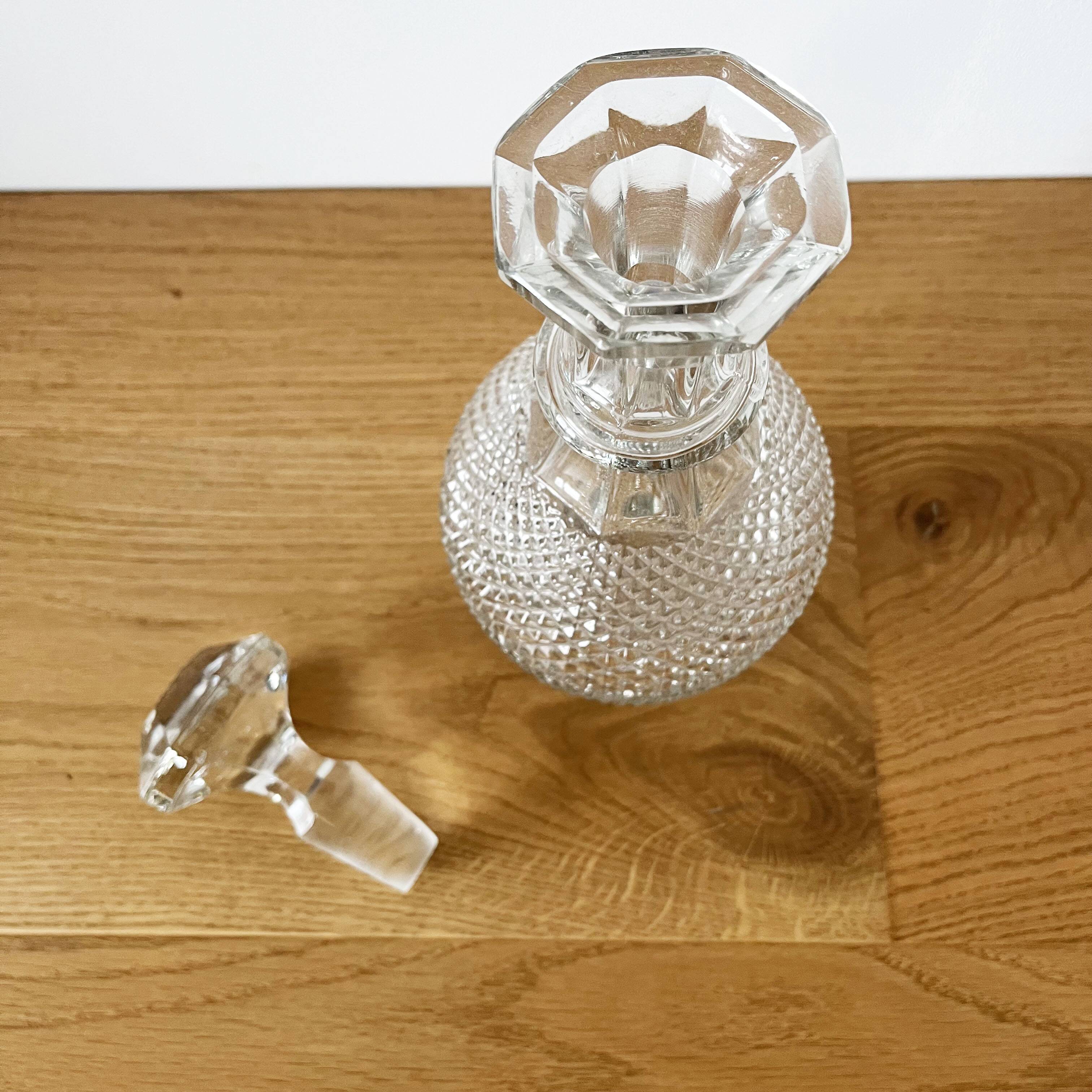 Diamond tip glass carafe 1960