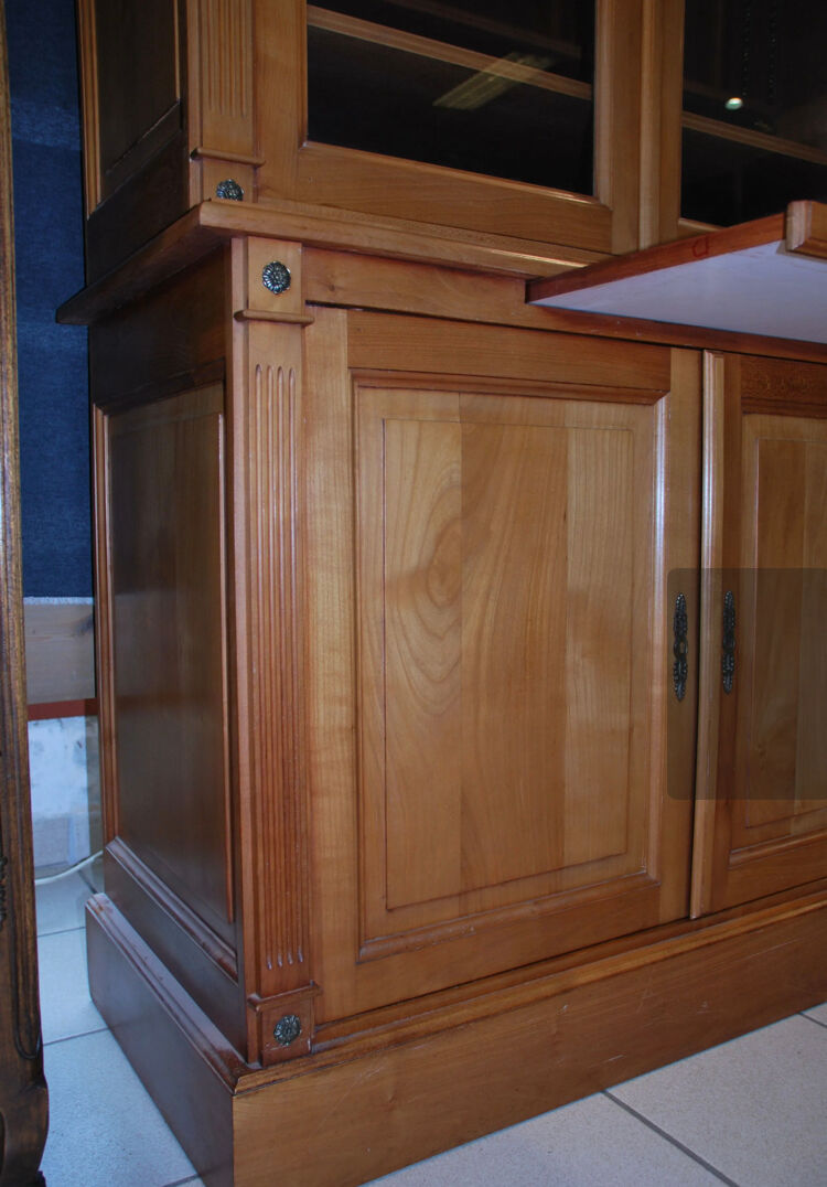 Two-body blond walnut library