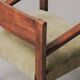 French modernist armchair in wood and green velvet, 1950s