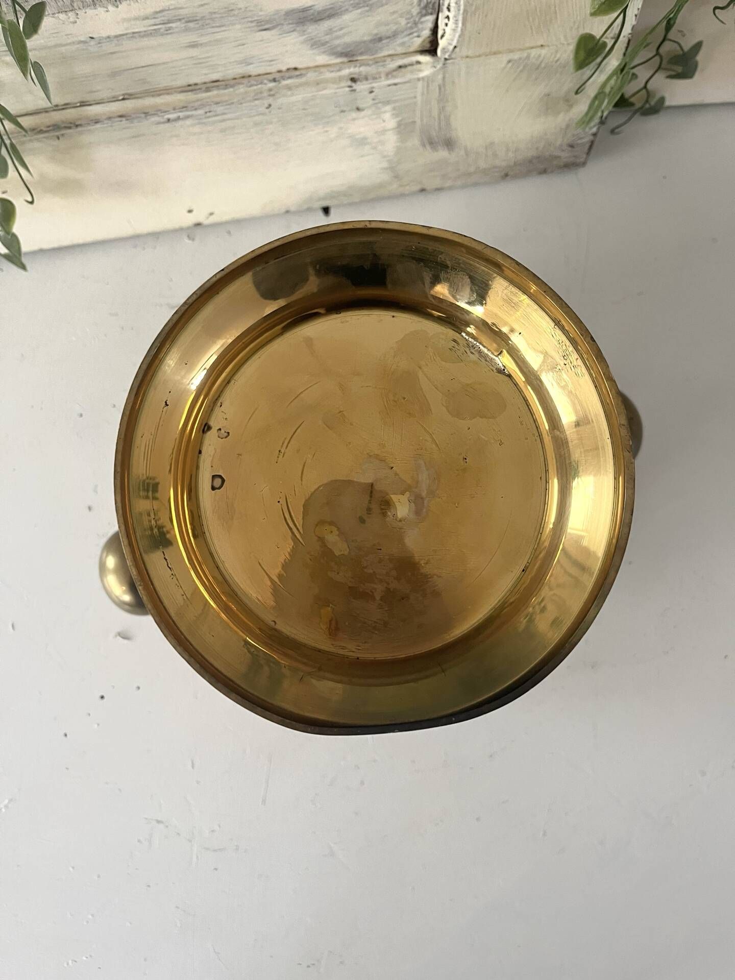 Ice Bucket, Enamel Red and Gold French Brass Champagne Cooler, Vintage