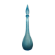 Carafe en verre texturé bleue turquoise