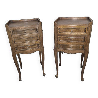 Pair of oak bedside tables