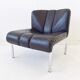 Girsberger Eurochair set of 2 black leather lounge chairs